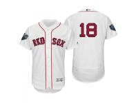 Men's Red Sox 2018 World Series Majestic White Mitch Moreland Flex Base Jersey