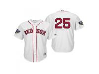 Men's Red Sox 2018 World Series Majestic White Steve Pearce Cool Base Player Number Jersey