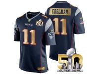 Men's Superbowl 50 New England Patriots #11 Julian Edelman Team Color Jersey