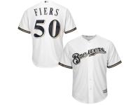 Mike Fiers Milwaukee Brewers Majestic 2015 Cool Base Player Jersey - White