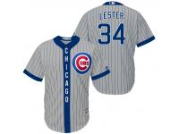 MLB Chicago Cubs #34 Jon Lester Men Fashion Grey Cool Base Jerseys