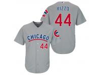 MLB Chicago Cubs #44 Anthony Rizzo Men Fashion Cool Base Grey Jerseys
