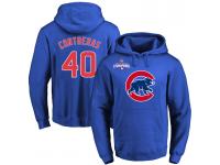 MLB Men Chicago Cubs #40 Willson Contreras Royal Team Color Primary Logo Pullover Hoodie