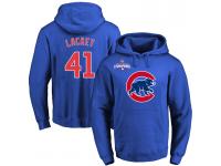 MLB Men Chicago Cubs #41 John Lackey Royal Team Color Primary Logo Pullover Hoodie