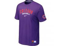 MLB Men Chicago Cubs Nike Practice T-Shirt - Purple