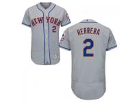 MLB New York Mets #2 Dilson Herrera Men Grey Authentic Flexbase Collection Jersey