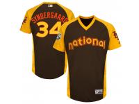 MLB New York Mets #34 Noah Syndergaard Men Majestic 2016 All-Star Brown Cool Base Jersey