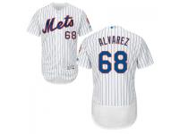 MLB New York Mets #68 Dario Alvarez Men White Authentic Flexbase Collection Jersey