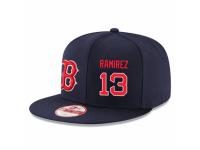 MLB 's New Era Boston Red Sox #13 Hanley Ramirez Stitched Snapback Adjustable Player Hat - Navy Blue Red
