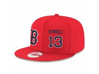 MLB 's New Era Boston Red Sox #13 Hanley Ramirez Stitched Snapback Adjustable Player Hat - Red Navy