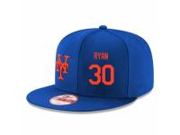 MLB 's New York Mets #30 Nolan Ryan Stitched New Era Snapback Adjustable Player Hat - Royal Orange