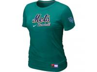 MLB Women New York Mets Nike Practice T-Shirt - Auqe Green