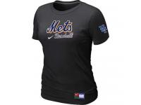 MLB Women New York Mets Nike Practice T-Shirt - Black