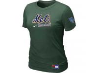 MLB Women New York Mets Nike Practice T-Shirt - Dark Green