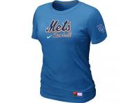 MLB Women New York Mets Nike Practice T-Shirt - Light Blue