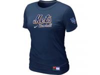 MLB Women New York Mets Nike Practice T-Shirt - Navy