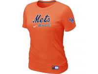 MLB Women New York Mets Nike Practice T-Shirt - Orange