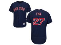 Navy Blue Carlton Fisk Men #27 Majestic MLB Boston Red Sox Flexbase Collection Jersey