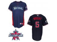 Navy Blue David Wright Men #5 Majestic MLB New York Mets National League 2010 All-Star BP Jersey