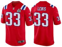 NEW ENGLAND PATRIOTS #33 DION LEWIS RED SUPER BOWL LII BOUND GAME JERSEY