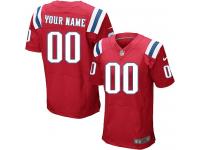 New England Patriots Customized Men's Alternate Jersey - Red Nike NFL Elite