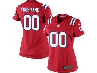 New England Patriots Customized Women's Alternate Jersey - Red Nike NFL Limited