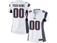 New England Patriots Customized Women's Road Jersey - White Nike NFL Limited