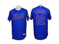 New York Mets #12 Juan Lagares Authentic 3D Fashion Blue Jersey