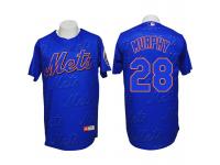 New York Mets #28 Daniel Murphy Authentic 3D Fashion Blue Jersey