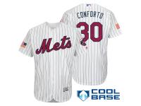 New York Mets #30 Michael Conforto White Stars & Stripes 2016 Independence Day Cool Base Jersey