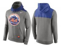 New York Mets Nike Logo Performance Pullover Hoodie - Gray