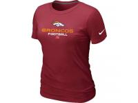 NFL Nike Denver Broncos Red Women Critical Victory T-Shirt