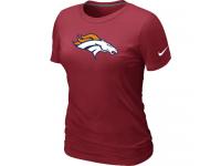 NFL Nike Denver Broncos Red Women Logo T-Shirt
