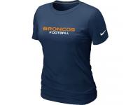 NFL Nike Denver Broncos Sideline Legend Authentic Font Women T-Shirt Dark Blue