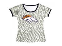 NFL Nike Denver Broncos Sideline Legend Authentic Logo Women Zebra Stripes T-shirt