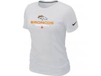 NFL Nike Denver Broncos White Women Critical Victory T-Shirt