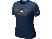 NFL Nike Denver Broncos Women Heart & Soul Dark Blue T-Shirt