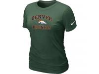 NFL Nike Denver Broncos Women Heart & Soul Dark Green T-Shirt