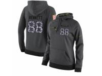 NFL Women's Nike New England Patriots #88 Martellus Bennett Stitched Black Anthracite Salute to Service Player Performance Hoodie