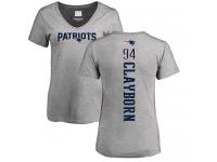 Nike Adrian Clayborn Ash Backer V-Neck Women's - NFL New England Patriots #94 T-Shirt
