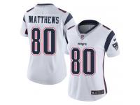 Nike Jordan Matthews Limited White Road Women's Jersey - NFL New England Patriots #80 Vapor Untouchable