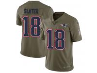 Nike Matthew Slater Limited Olive Men's Jersey - NFL New England Patriots #18 2017 Salute to Service