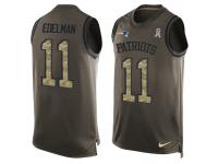 Nike Men NFL New England Patriots #11 Julian Edelman Olive Salute To Service Tank Top