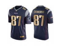 Nike New England Patriots #87 Rob Gronkowski 2016 Christmas Navy Blue Men's NFL Game Golden Edition Jersey
