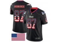Nike New England Patriots #87 Rob Gronkowski Black Men's Stitched NFL Limited Rush USA Flag Jersey