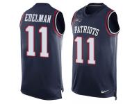 Nike Patriots #11 Julian Edelman Navy Blue Team Color Men Stitched NFL Tank Top