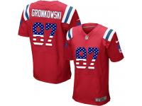Nike Rob Gronkowski Elite Red Alternate Men's Jersey - NFL New England Patriots #87 USA Flag Fashion