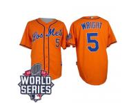 Orange David Wright Men #5 Majestic MLB New York Mets Los Mets 2015 World Series Cool Base Jersey