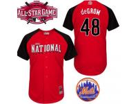 Red Jacob DeGrom Men #48 Majestic MLB New York Mets 2015 All-Star National League BP Jersey