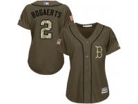 Red Sox #2 Xander Bogaerts Green Salute to Service Women Stitched Baseball Jersey